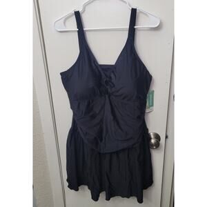 SHEKINI Women's Plus Size 4XL One Piece Bathing Suit Skirt with Boyshort